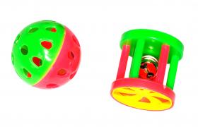 Lot de 2 jouets avec grelot Lot de 2 jouets avec grelot