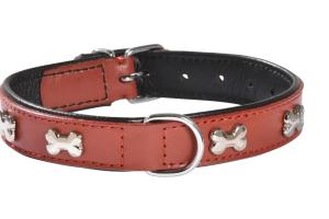 Bobby Collier Chien Cuir Extra Souple Rouge