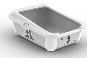 Bac à litière ouvert avec rebords amovibles Cats in Love