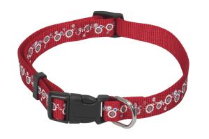 Chapuis Sellerie Collier Collection Motif Fleurs Rouge