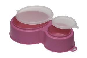 Gamelle antidérapante double bol Week-end avec couvercle