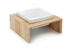 Gamelle simple avec support bois pour chien